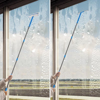 1 x RAW Customer Returns Mitclear window cleaner with telescopic handle 146cm , professional window wiper with silicone squeegee microfiber scrubber, window cleaning set for bathroom, shower, glass, mirror, car - RRP €16.2