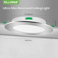 1 x RAW Customer Returns ALUSSO LED recessed spotlights 230V ultra flat dimmable 5W 400 lumen ceiling spots, warm white 3000K neutral white 4000K cold white 6500K recessed lights, IP44 ceiling spotlights for bathroom kitchen  - RRP €66.95