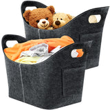 1 x RAW Customer Returns OUTBROS Felt Laundry Basket Foldable Storage Basket with Handle Used in Laundry, Can Store Dirty Clothes, Etc. Gray, Pack of 2  - RRP €20.16