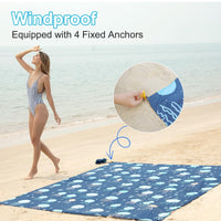 1 x RAW Customer Returns ISOPHO Beach Blanket, Picnic Blanket, Anti-Sand Beach Mat, Lightweight and Durable for Camping, Travel, Beach Picnic Blue, 200 x 220cm  - RRP €29.99