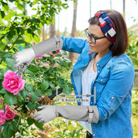 1 x RAW Customer Returns SLARMOR Leather Gardening Gloves for Men and Women - Thorn-proof for Pruning Roses, with Forearm Protection, Long Cowhide Work Gloves for Gardening and Household Tasks - RRP €19.99