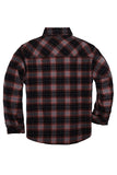 1 x RAW Customer Returns Coevals Club Men s Flannel Jacket Shirt Sherpa Lumberjack Shirt Flannel Shirt Long Sleeve Checkered Snap Buttons Cotton Winter Shirt Gray Red Black 13 M  - RRP €50.41