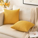 1 x RAW Customer Returns MIULEE Set of 2 Cushion Covers Corduroy Cushion Cover Decorative Pillowcase Sofa Cushion Couch Cushion Throw Pillow Decorative Pillowcase Cuddly Pillow for Sofa Bedroom Living Room 60 x 60 cm Mustard Yellow - RRP €27.49