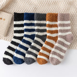 1 x Brand New ONEINHE 5 Pairs Womens Fluffy Socks Bed Socks Ladies Slipper Socks Winter Warm Soft Thick Cozy Socks for Women and Girls - RRP €27.6