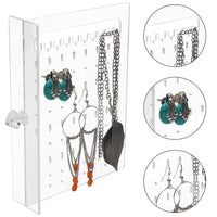 1 x RAW Customer Returns BELLE VOUS Earrings Storage Jewelry Organizer - L12.8 x W13 x H24.5 cm - Dustproof Acrylic Jewelry Box with Earring Storage Velvet Drawers - Earrings, Bracelets Necklace Holder - RRP €29.99