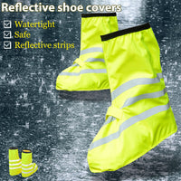 1 x RAW Customer Returns baflovga Unisex Shoe Cover, Waterproof Shoe Cover, Reflective Shoe Cover, with Reflectors, Adjustable Velcro Fastening Included - RRP €58.8