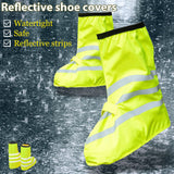 1 x RAW Customer Returns baflovga Unisex Shoe Cover, Waterproof Shoe Cover, Reflective Shoe Cover, with Reflectors, Adjustable Velcro Fastening Included - RRP €58.8