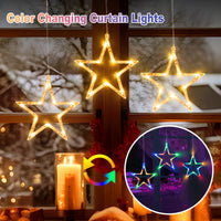 1 x RAW Customer Returns ELKTRY Christmas decoration with 3 stars, 30 LEDs window decoration star with timer, memory function inside battery warm white and colorful Christmas star lighting outside - RRP €15.96