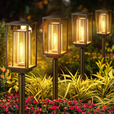 1 x RAW Customer Returns PUAIDA Solar Lamps for Outdoor Garden, 4 Pack Modern Garden Solar Lights with Longer Working Time, Extremely Bright Solar Garden Lights, IP65 Waterproof Solar Garden Decoration for Balcony Terrace Outdoor - RRP €60.36