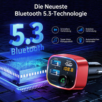 1 x RAW Customer Returns SYNCWIRE Bluetooth 5.3 FM Transmitter Car Charger 48W PD 36W 12W Dual USB Port Charger Car Adapter, Wireless Radio, LED Display, Support 64GB USB Drive, Light Switch, Red - RRP €26.99