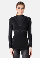 1 x RAW Customer Returns Ladeheid Women s Thermal Long Sleeve Shirt LAGI004 Black Graphite, XL  - RRP €20.16