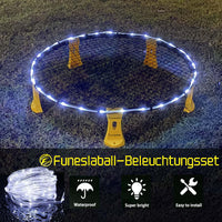 1 x RAW Customer Returns Funeslaball outdoor game set, illuminated round net game set team games consisting of light bar, game net competition net, 3 balls, drawstring, ball pump, game for garden, beach, park, indoors - RRP €45.37