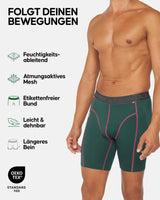 1 x RAW Customer Returns DANISH ENDURANCE 3-pack sports boxer shorts, odorless, breathable, sports underwear, for men, multicolored 1x black, 1x black red, 1x green with long leg XL - RRP €34.95