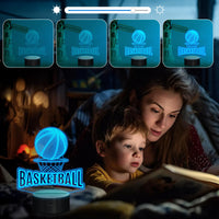 1 x RAW Customer Returns Basketball 3D Illusion Lamp, Attivolife 16 Colors Changing Touch Birthday Christmas Decoration with Remote Control, Cool Desk Bedroom Night Light Idea for Sports Fans Boys and Girls - RRP €20.16