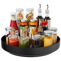 1 x RAW Customer Returns Ovicar Lazy Susan Turntable Organizer - 13 Rotating Metal Spice Rack Lazy Susan for Cabinet Pantry Kitchen Countertop Bathroom Refrigerator Table Storage Black - RRP €24.99