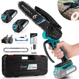 1 x RAW Customer Returns Embedo Mini Chainsaw with Battery, 6 Inch Hand Chainsaw with 2 2.0Ah Batteries and Charger, 2 Chains, One-Hand Chainsaw Electric for Garden Trees Pruning Shears Wood Cutting - RRP €51.99