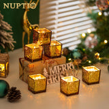 2 x Brand New NUPTIO Gold Glass Candle Holders - Pack of 12 Loose Votive Tea Light Candle Holders, Square Speckled Mercury Floating Candles Living Room Christmas Wedding Party Candle Dinner Table Decoration - RRP €44.32