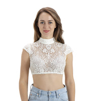 1 x RAW Customer Returns Kelliar Women s Lace Oktoberfest Blouse Sheer Soft Comfortable White 44 - RRP €24.0