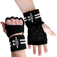 1 x RAW Customer Returns Warzish amzFitness training gloves gym with wrist bandage, fitness gloves, crossfit and bodybuilding gloves, silicone padded sports gloves - RRP €21.12