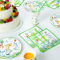 2 x Brand New fanquare Baby Animals Party Tableware 160 pcs Forest Paper Plates Cups Napkins Cutlery Straws Party Accessories for the Birthday Baby Shower, 20 Guests - RRP €67.06