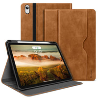 1 x RAW Customer Returns HOLIMET Case for New iPad Air 2024 11 inch, iPad Air 6 5 4 2024 2022 2020 10.9 inch with Pen Holder, PU Leather Folio Case Shockproof with Pocket and Auto Wake Sleep Function, Multi-Angle Stand, Brown - RRP €33.99