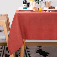 4 x RAW Customer Returns BAZIOE Linen Look Tablecloth Red Washable Tablecloth Linen Rectangular Table Linen Polyester Fabric For Indoor, Outdoor, Garden, Restaurant, Various Parties and Weddings - RRP €79.44