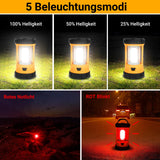 1 x RAW Customer Returns Camping Lantern, 3200LM Bright Camping Lights, 4600mAh Power Bank Rechargeable LED Lantern, Dimmable Searchlight with 5 Light Modes Flashlight, Emergency Light for Power Outages Hurricane Orange  - RRP €34.87