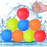 11 x Brand New Herefun Reusable Water Balloons, 8 Pieces Self-Sealing Water Bomb, Easy to Fill Silicone Water Bombs, Colorful Water Balloons for Kids Games for Summer Outdoor Pool Beach - RRP €224.4