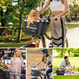 1 x RAW Customer Returns COFIT Bicycle Basket Front Removable Dog Basket Bicycle Foldable for Pet Shopping Commuter Camping and Outdoor Storage Bag Black with Side Pockets - RRP €41.99