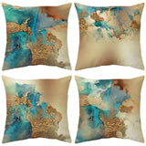 1 x RAW Customer Returns ARNTY cushion cover 45 x 45, cushion covers set of 4 decorative cushions, cushion covers decoration, outdoor cushion cover, decorative cushion for bedroom, sofa, chair, bed, garden tie-dye gold, velvet  - RRP €17.98