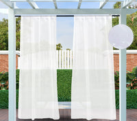 1 x RAW Customer Returns Clothink Outdoor Curtain Transparent Weatherproof 132 x 215 cm with rod hole 1 piece Voile Curtains for Balcony Terrace Waterproof Privacy Screen Sun Protection - RRP €18.95