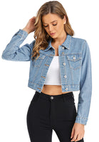 1 x RAW Customer Returns MISS MOLY denim jacket women short jeans jackets transition jacket denim jacket light blue small - RRP €48.4