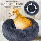 1 x RAW Customer Returns HEVOL Dog Bed Fluffy, Fluffy Soft Donut Plush Pet Bed Dog Basket, 30in Diameter Washable Round Cat Bed Dog Sofa Cushion for Small, Medium and Large Dogs-Gray - RRP €21.85