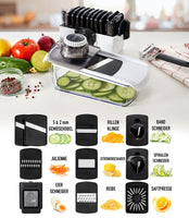 1 x RAW Customer Returns Mandoline Vegetable Slicer Vegetable Grater - Cucumber Slicer Thin Slices - Grater for Vegetables - Slicer Vegetables - Kitchen Slicer Kitchen Grater - Kitchen Gadgets 11-in-1  - RRP €31.74