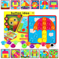 1 x RAW Customer Returns WDJLNZB Button Game for Children, Tablet with Nails, Early Childhood Game Art Cartoon Puzzle with 46 Buttons, Educational Toy with Nails, Birthday for Children of 2 3 Years - RRP €17.92