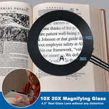 1 x RAW Customer Returns NZQXJXZ 2-in-1 magnifying glass with light and stand, 10X 20X magnifying lamp with large base clamp, 3 color modes 10 continuously dimmable magnifying glasses for hobbies, reading, close-up work, jewelry - RRP €45.37