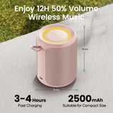 1 x RAW Customer Returns Deeyaple Bluetooth Speaker Small Portable Music Box 5.3 IPX7 Waterproof Wireless Stereo Pairing Hands-free RGB Light for Outdoor Camping Garden Party Travel 50 Volume 12H Playback Pink - RRP €27.58