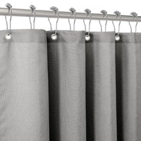 1 x RAW Customer Returns Linen shower curtain with metal shower curtain rings fabric textile bath curtain anti-mold bath curtain waterproof bath curtain heavy shower curtain bathroom - 92 x 182cm gray  - RRP €21.99