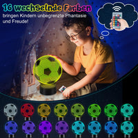 1 x RAW Customer Returns Linkax Football Gifts Boys Girls, Football Gifts for Boys, 3D Night Light Children Optical Illusion Lamp 16 Colors Change, Birthday Gift 7 8 9 10 Years Room Bedroom Decoration - RRP €15.73