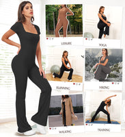 1 x RAW Customer Returns UNIQUEBELLA Jumpsuit Women, Overall with Wide Leg Sexy Outfit for Women - Body Suit Catsuit Women One-Piece Tracksuits High Waist - RRP €40.33