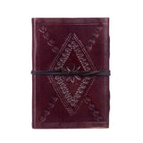 1 x RAW Customer Returns Indra Leather Medium Leather Journal Embossed with Stone - 110 - 160mm - RRP €26.81