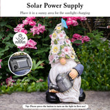 1 x RAW Customer Returns Lewondr Solar Garden Gnome Garden Decoration for Outdoors, Waterproof Resin Gnome Garden Figure with Watering Can, Sculpture Garden Decoration with Warm Light Gift for Lawn Yard Patio Porch - RRP €31.1