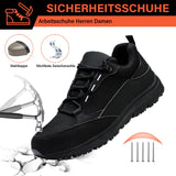 4 x Brand New TIAROOTT Safety Shoes Work Shoes Men Women Waterproof Lightweight Sporty Protective Shoes Non-Slip Breathable with Steel Toe Cap Sneakers, Black, Size 41 - RRP €120.96