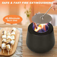 1 x RAW Customer Returns Table Fireplace, 11.3 10.5cm Ceramic Portable Fire Pit, Mini Fire Pit with Fire Extinguishing Cover for Patio Balcony, Outdoor Table Fire for 70 , 91 or Higher Concentrations of Isopropanol - RRP €22.98