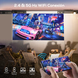 1 x RAW Customer Returns 5G WiFi Bluetooth Projector with Case, Full HD 1080P Native 4K Compatible 12000 Lumens, iZEEKER Mini Portable Projector Home Theater 300 Screen for iOS Android PC PS5 TV Stick Xbox - RRP €99.17