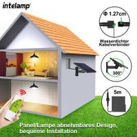 1 x RAW Customer Returns INTELAMP Solar Hanging Lamp, 4000 mAh Solar Lamps for Outdoor Hanging with Remote Control, Solar Lamp Outdoor Waterproof Solar Hanging Lamps for Outdoor Garden Patio Balcony Gazebo IP65 1 Piece  - RRP €35.99