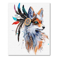 10 x Brand New Fuumuui Painting by Numbers, Adults and Children, Painting for Beginners, Including Brushes and Acrylic Paints, 40 x 50 cm, Animals, Fox with Feathers - RRP €228.0