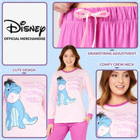 1 x RAW Customer Returns Disney Women s Long Pajamas, Stitch Pajamas Women s Set Pink Eeyore, L  - RRP €23.18