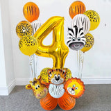 1 x Brand New 4th Birthday Decorations for Boys, Jungle Safari Party Decorations, Animal Balloons, Wild Birthday Decorations for 4th Birthday Boys and Girls - RRP €19.2