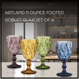 1 x RAW Customer Returns ARTLAND, Glass, Highgate Goblets, Multicoloured, 4 pieces - RRP €45.5